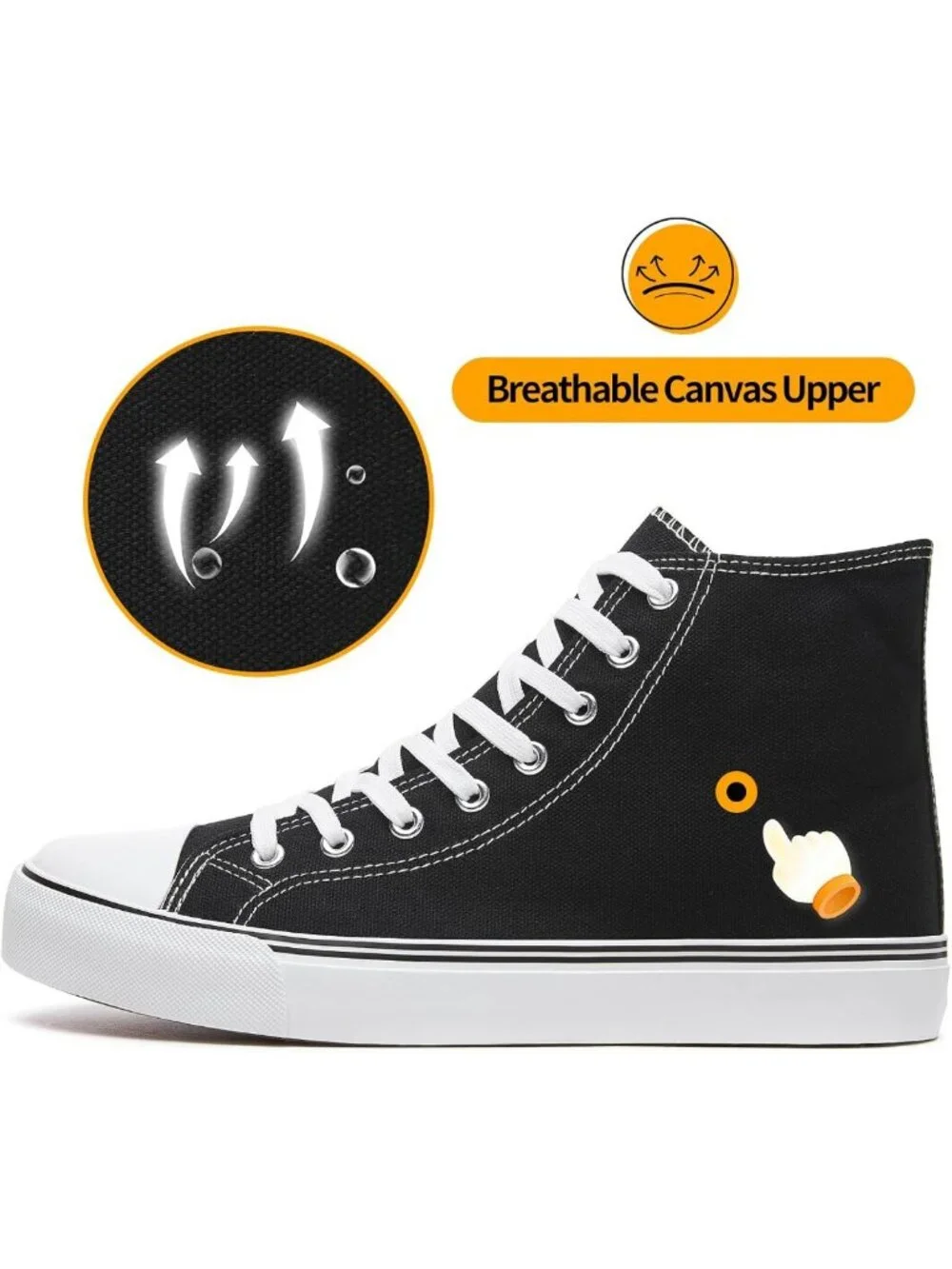 Stylish High Top Canvas Sneakers for Men - Lace Up Casual Walking Shoes